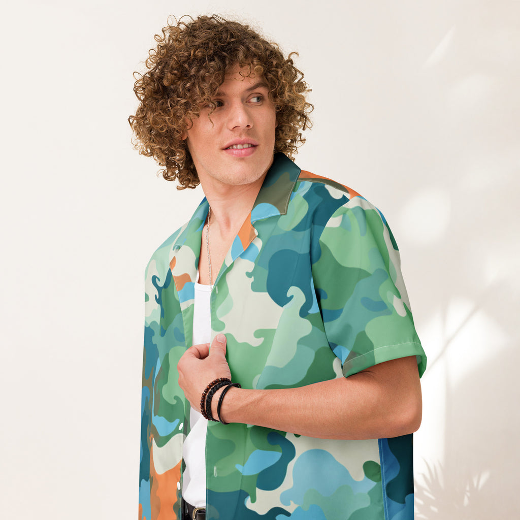 Subtle Gaming Camo Button-Down Shirt | Geek Dad Fashion