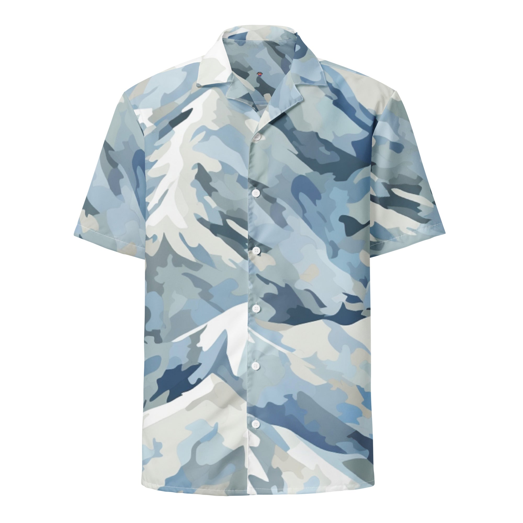 Arctic Stealth Camo Button-Up Shirt | Gaming & Esports Apparel