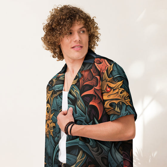 Dragon master Unisex button shirt