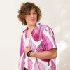 Pink Palm Unisex button shirt