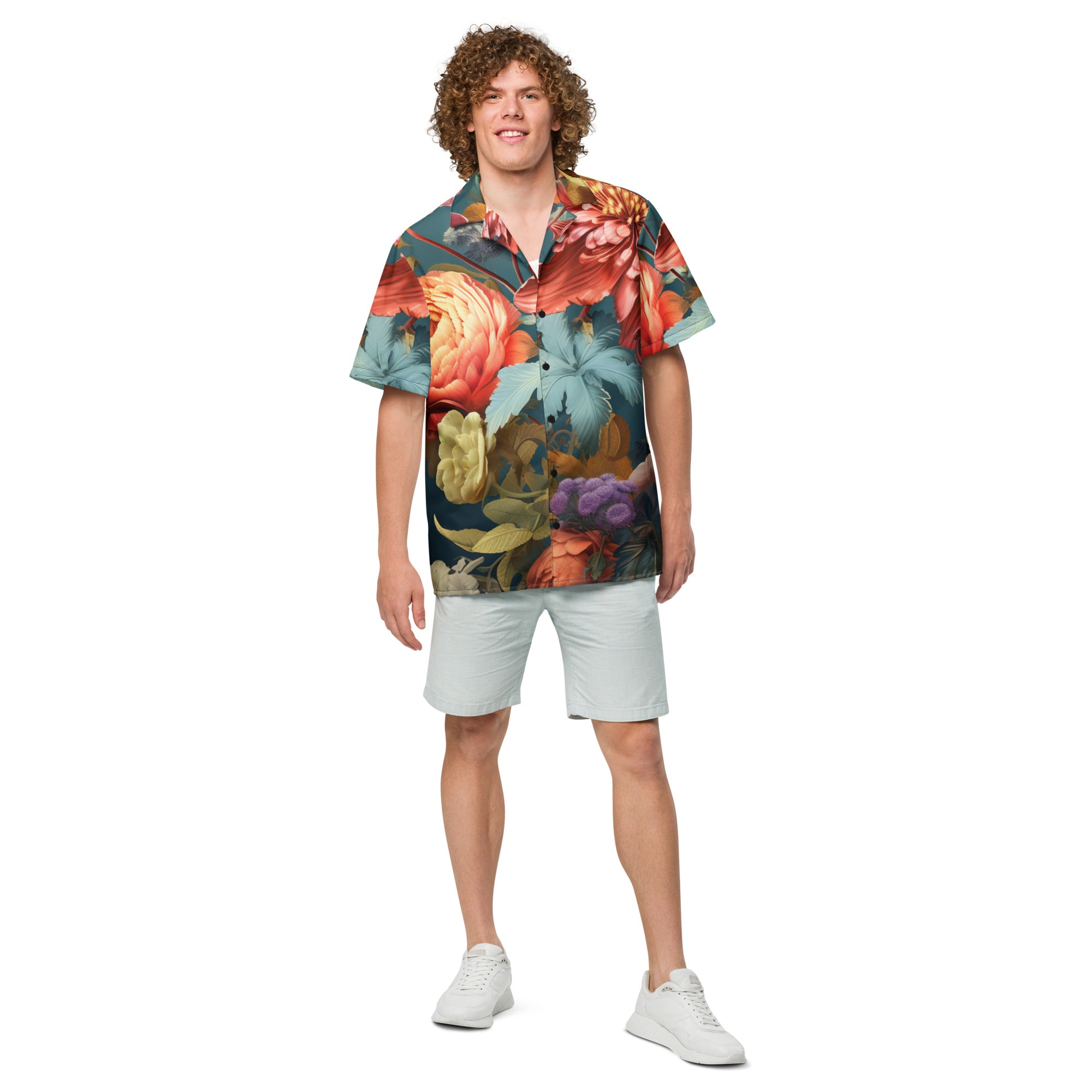 NPC Vacation Shirt | Funny Gamer Dad Floral Button-Up