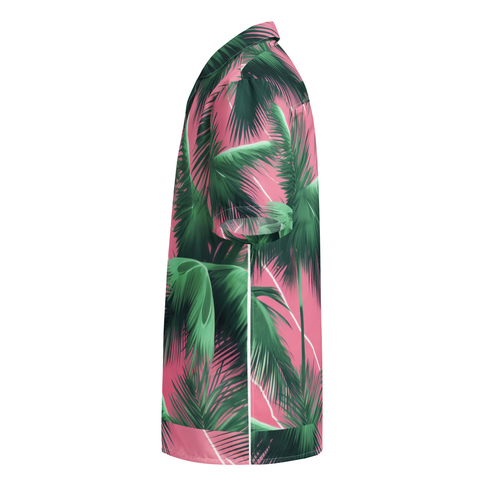 Pink Lightning Palms Button-Up Shirt | UPF50+ Summer Shirt
