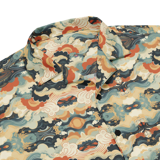 Cloud wave unisex button shirt