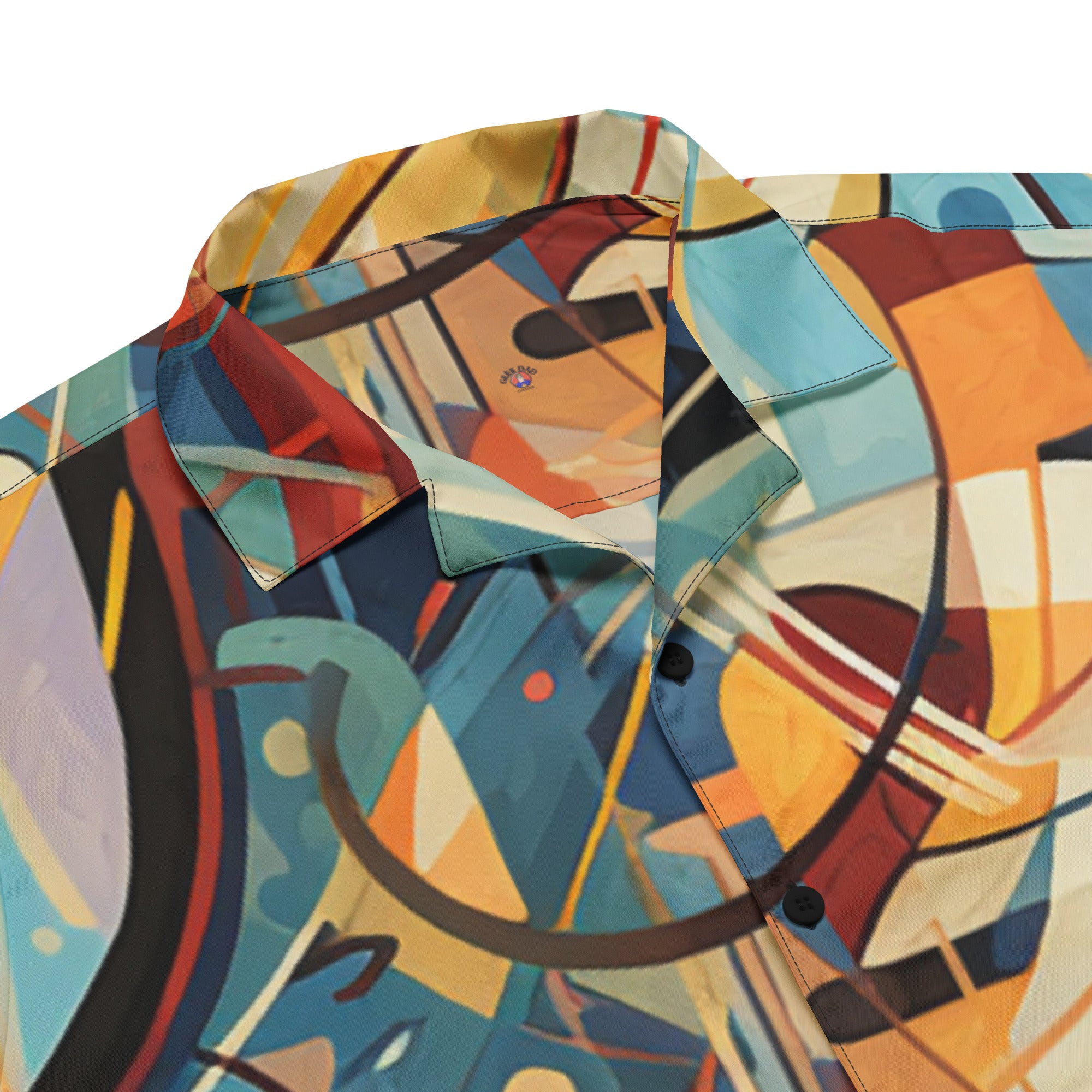 The Cubist Curveball Button-Up | Artistic Baseball Shirt for Geek Dads