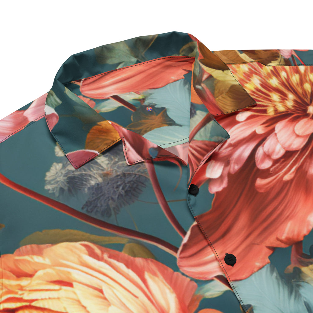 NPC Vacation Shirt | Funny Gamer Dad Floral Button-Up