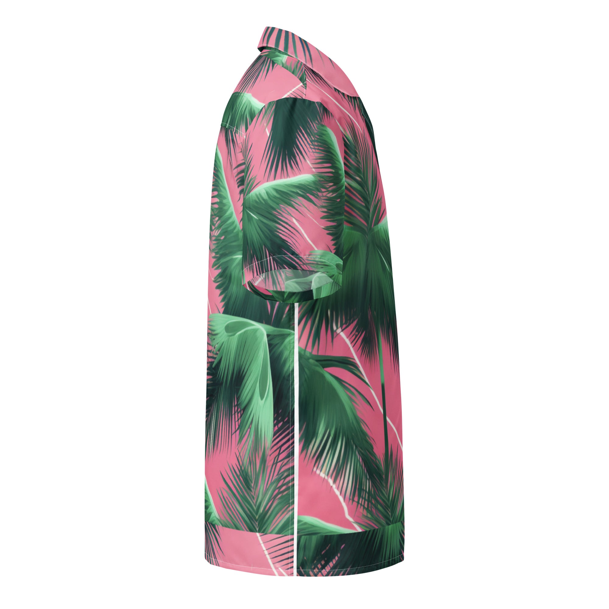 Pink Lightning Palms Button-Up Shirt | UPF50+ Summer Shirt