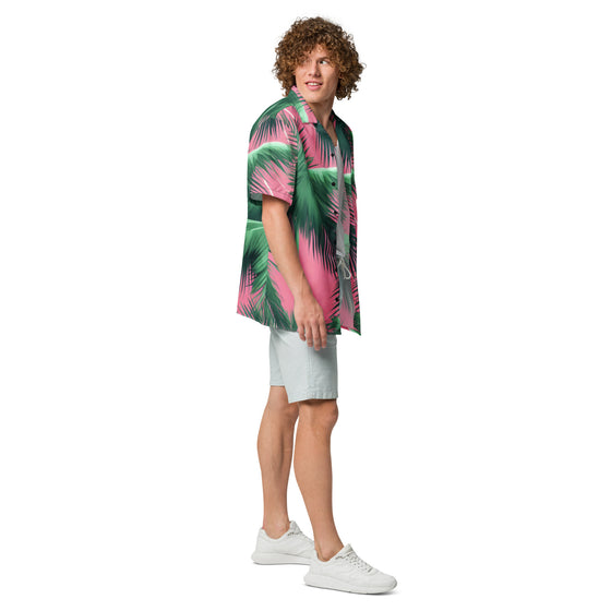 Pink Tropics Unisex button shirt