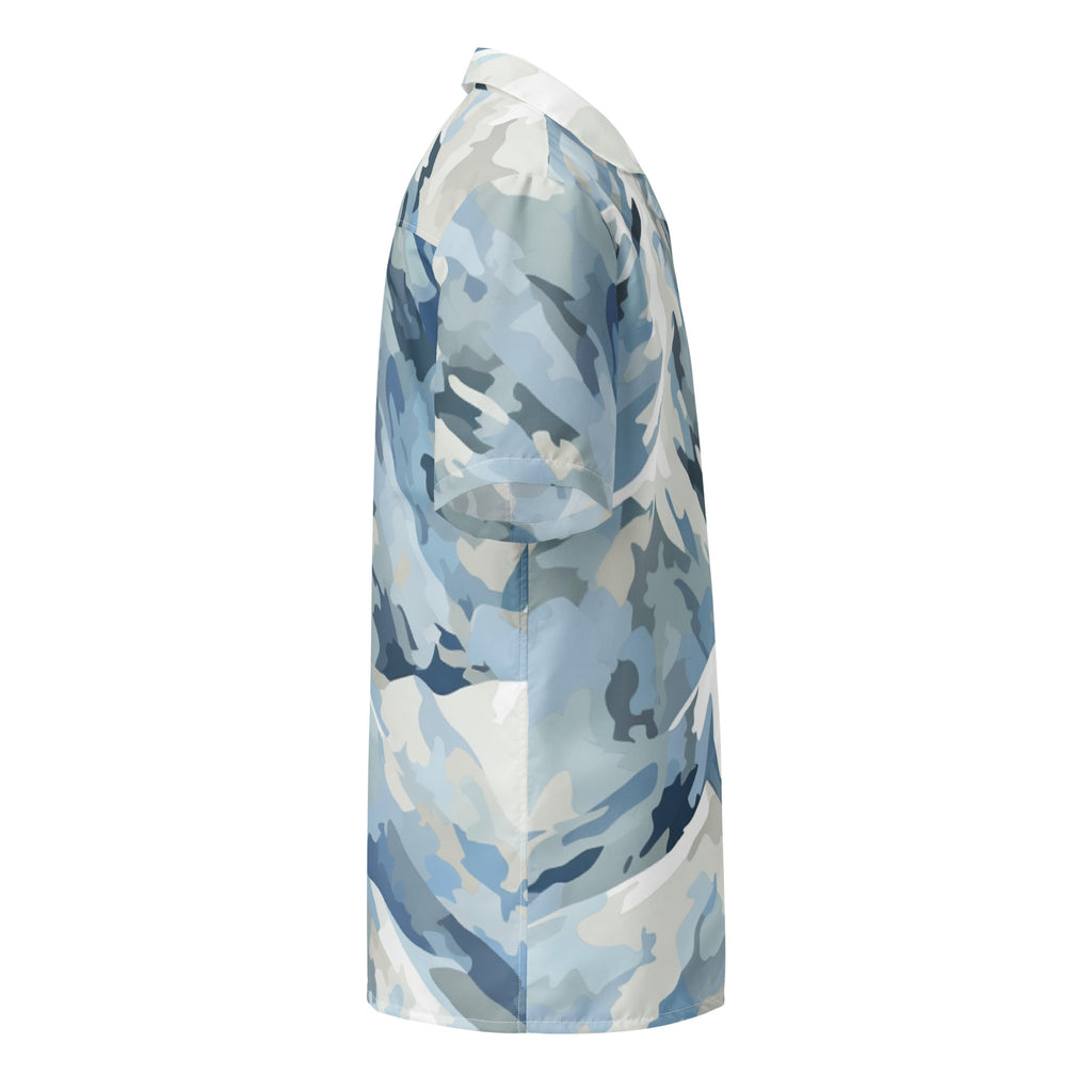 Arctic Stealth Camo Button-Up Shirt | Gaming & Esports Apparel