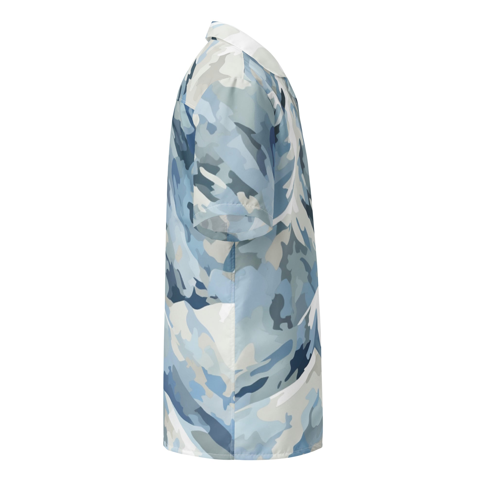 Arctic Stealth Camo Button-Up Shirt | Gaming & Esports Apparel