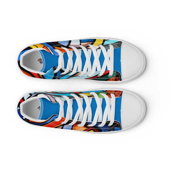 Abstract Heroes Men’s high top canvas shoes