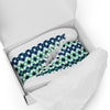 Blue Green Argyle men’s high top canvas shoes