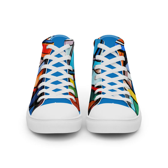 Abstract Heroes Men’s high top canvas shoes