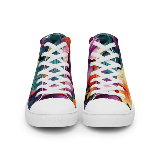 Flowers are Life Men’s high top canvas shoes