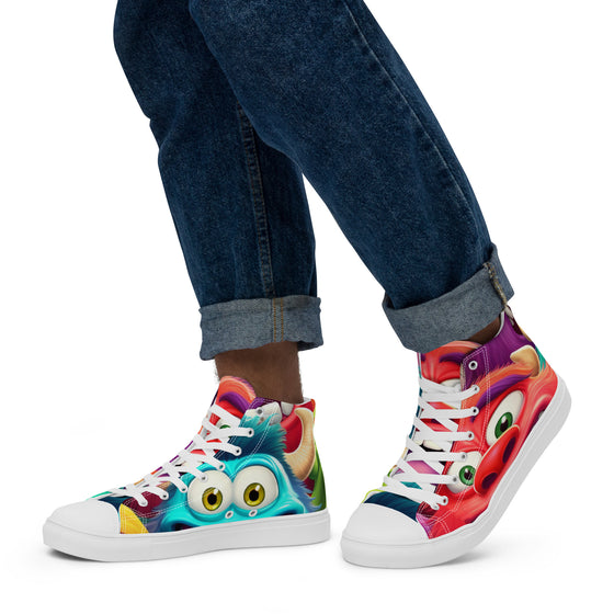 Funky Monsters Men’s high top canvas shoes