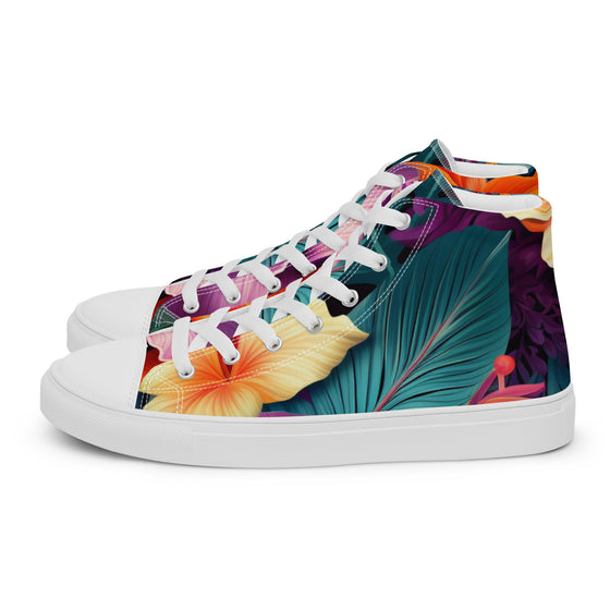 Flowers are Life Men’s high top canvas shoes