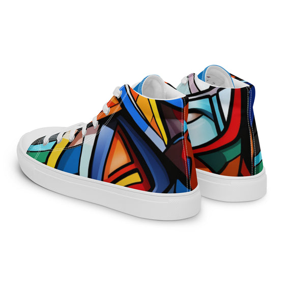 Abstract Heroes Men’s high top canvas shoes