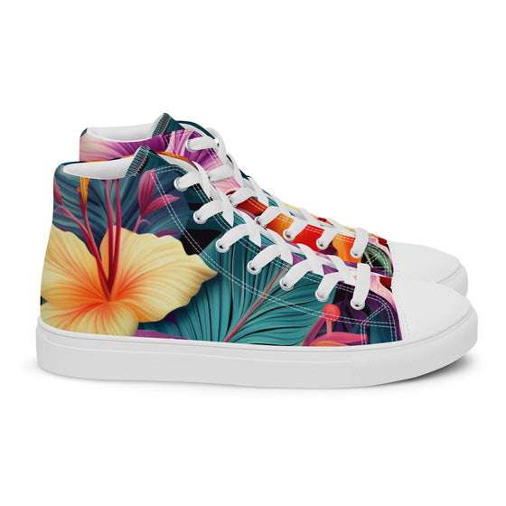 Flowers are Life Men’s high top canvas shoes