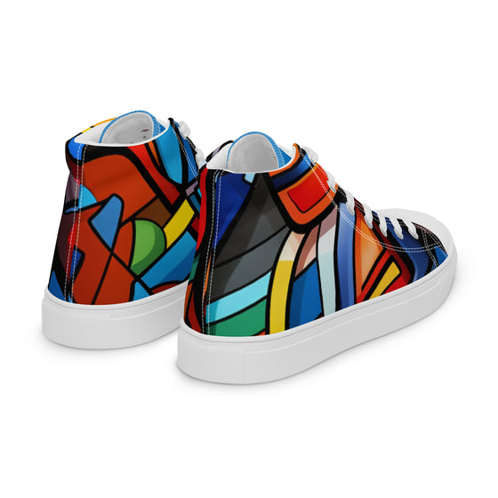 Abstract Heroes Men’s high top canvas shoes