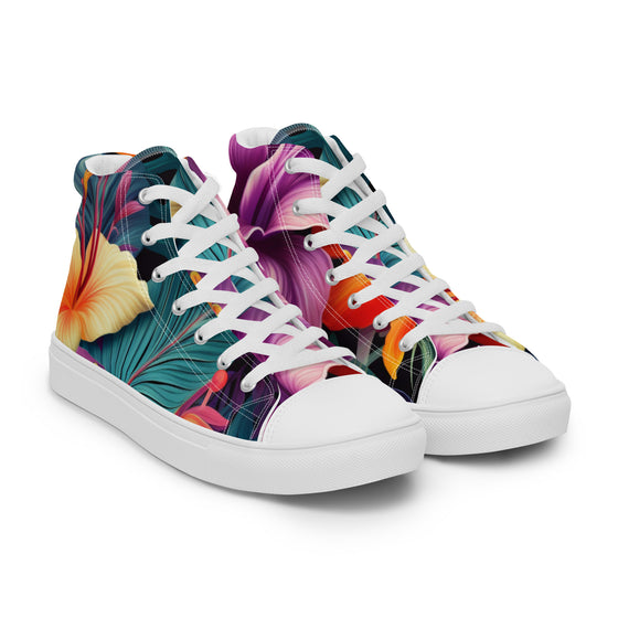 Flowers are Life Men’s high top canvas shoes