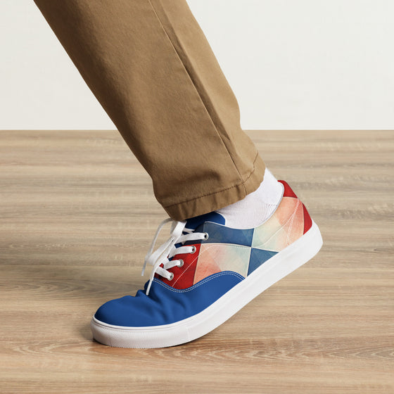 Men’s argyle lace-up canvas shoes