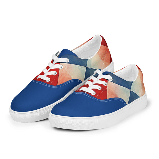 Men’s argyle lace-up canvas shoes