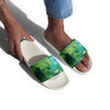 Blue Green Paint Swirl Men’s slides