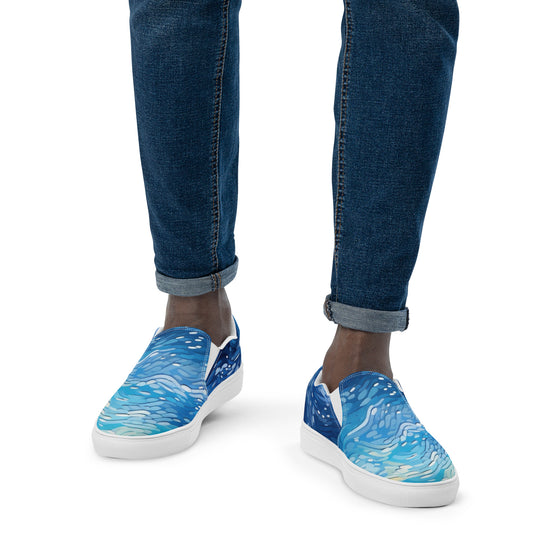 Chill Ocean Men’s slip-on canvas shoes