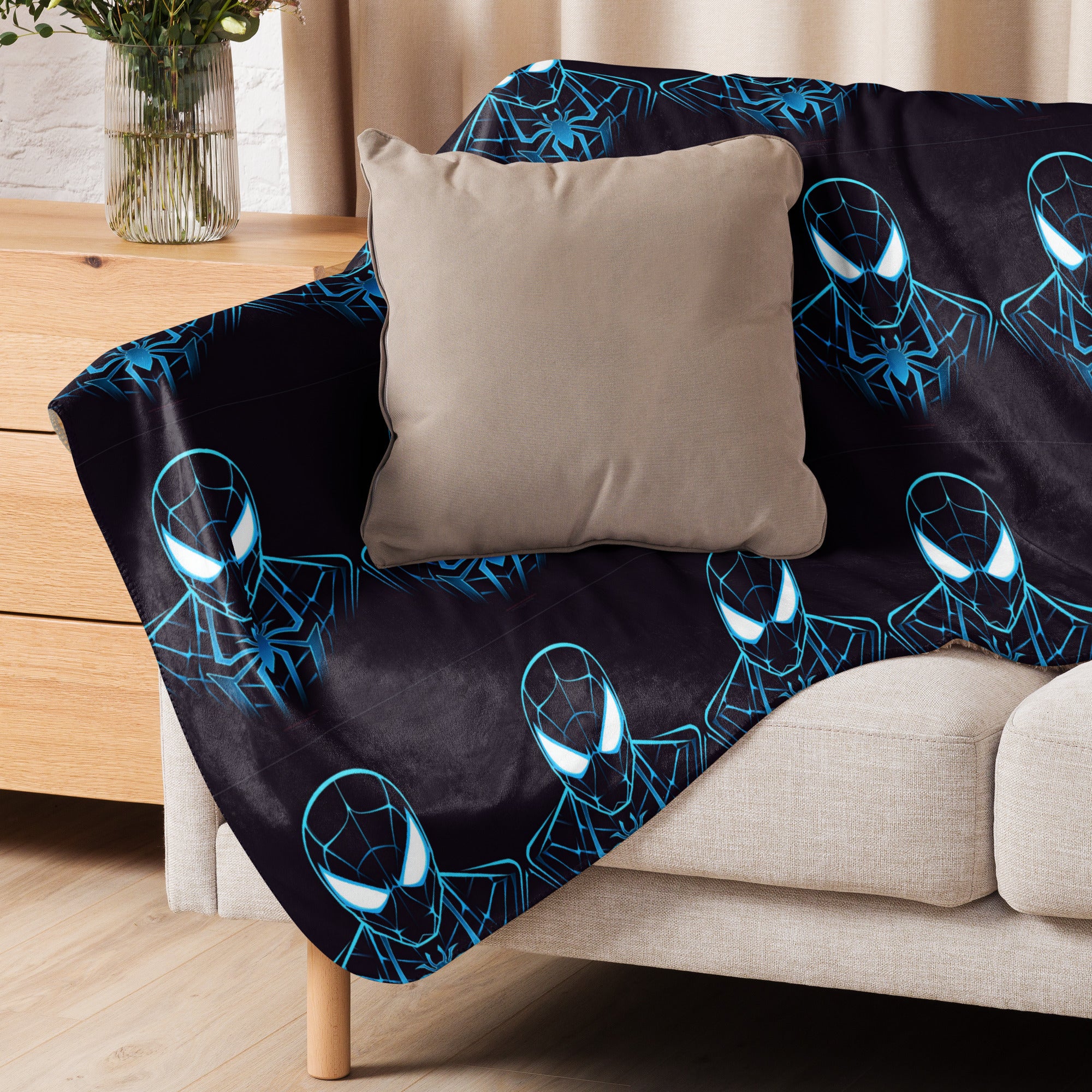 Dark Spidey sherpa blanket
