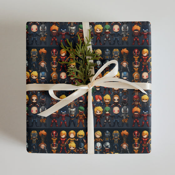 Superhero wrapping paper sheets